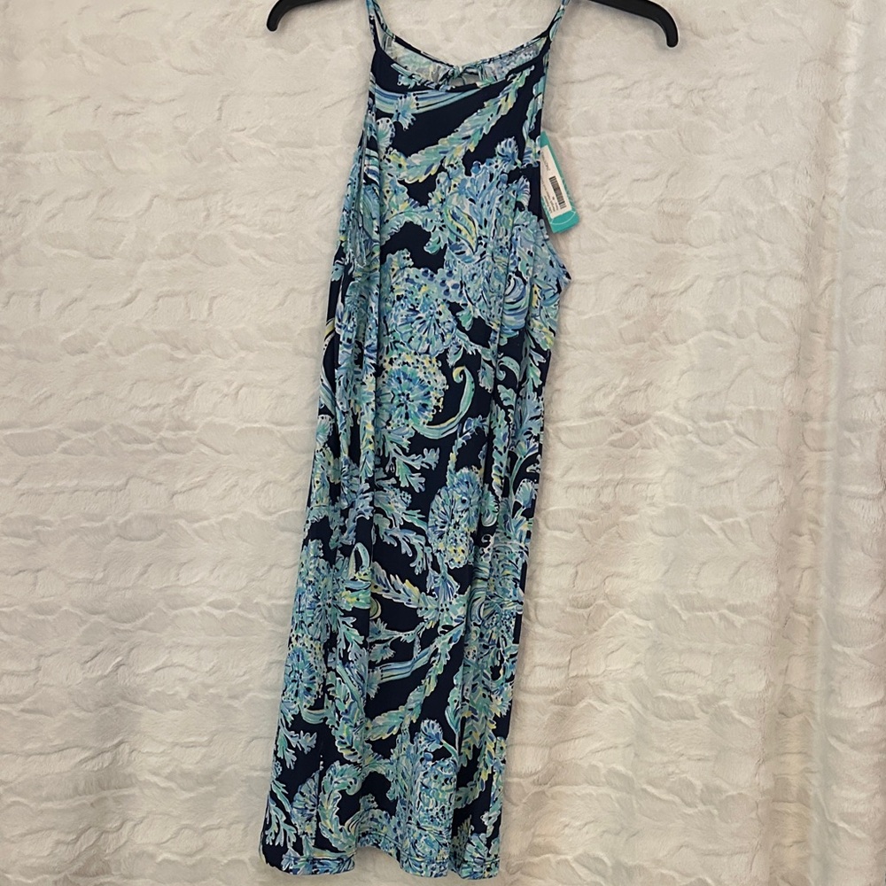 Lilly Pulitzer Blue and Green Floral Dress